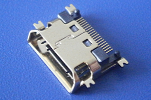 Mini-HDMI 19P 沉板斜口1.5