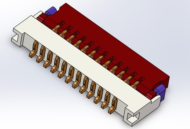 0.5mm Pitch FPC-CONN前掀带扣H1.0